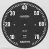 ABARTH-JAEGER rev counter face Ø 120mm, scale: 7000 RPM.